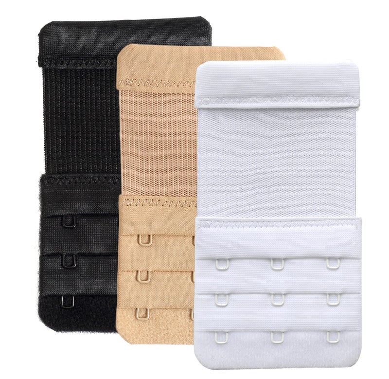 YARBAR Women's Bra Extenders 3 Hook Elastic Stretchy Bra Extension Strap Pack of 3 - Image 1